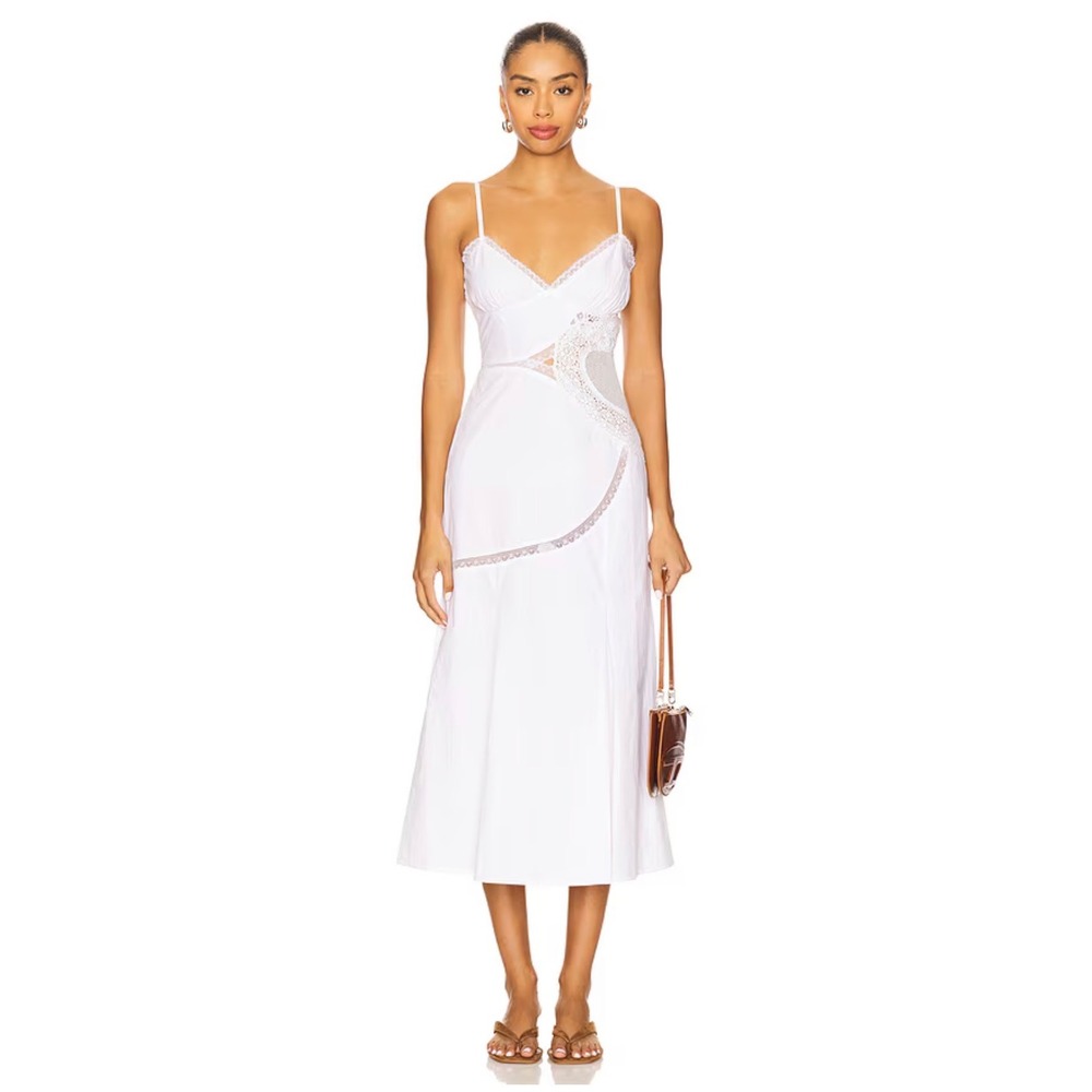 Tularosa Maddyn Midi 100% Cotton Dress in White Size XL NWT